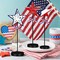 3 Pcs 4th of July Star Table Decor Memorial Day Patriotic Wooden Sign Red White Blue Star Block Tall Standing for Independence Day Table Home Kitchen